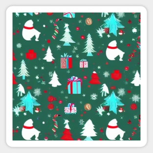 Cute Christmas Theme Holiday Pattern. Sticker